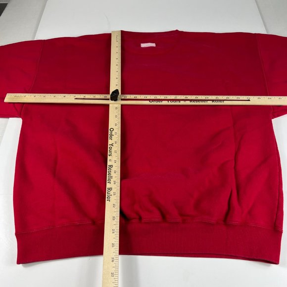 Y2K Gear Wisconsin Badgers Sweatshirt Adult Large Red Faded Embossed Crewneck - Picture 10 of 13